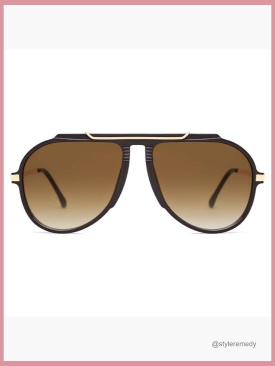 Retro Oversized Aviator Sunglasses with UV400 Protection main image 6